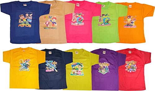 Kifayati Bazar Kids Boys/Girls/Unisex Casual Half Sleeve T-Shirt (Multicolor, Pack of 10)