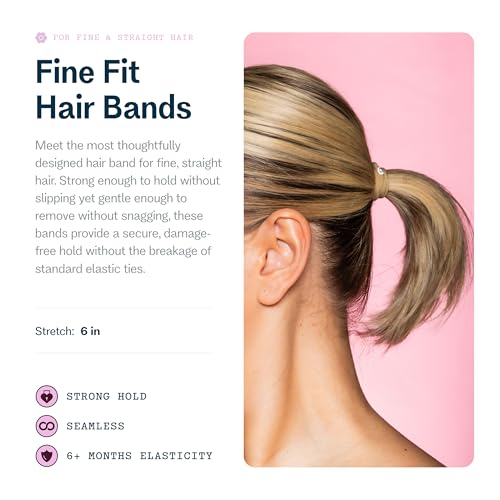 Image of Gimme Beauty Fine Hair Elastic Bands - Slim-Fit Elastic Ties for Fine, Brittle, or Bleached Hair - No-Dent, Gentle-Grip Ponytail Holders for All-Day Comfort - 12 Pack, Blonde