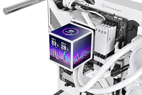 Image of Thermaltake MINECUBE 360 Ultra CPU Liquid Cooler; Intel /AMD Compatible; 3x120mm 500~2000rpm SWAFAN EX ARGB;MAGForce 2.0. 4X 3.95 TFT LCD Screens; Swappable Fan Blades; Snow; CL-W482-PL12SW-A