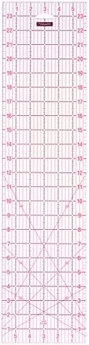Fiskars Linijka, Siatka w calach, 6 "x 24", Idealna do patchworku, Różne kształty, Akryl, 1004743