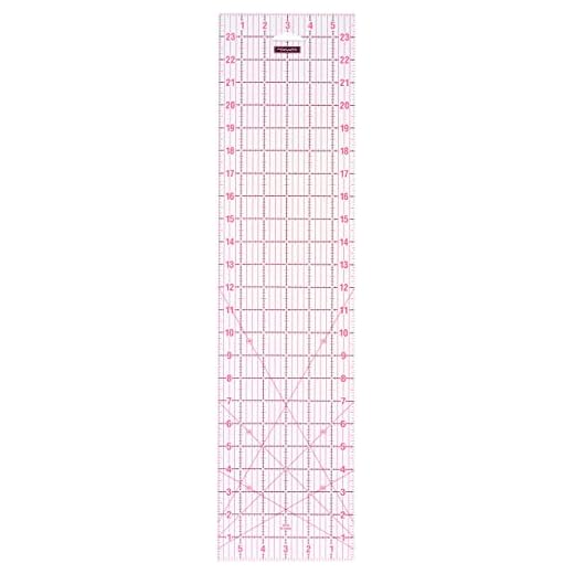 Fiskars linjal, rutnät i tum, 6 "x 24", perfekt för lappteknik, olika former, akryl, 1004743