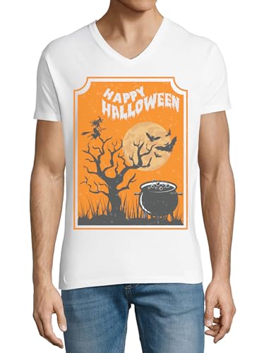 T-shirt Halloween homme col en V le cadeau graphique parfait en coton L