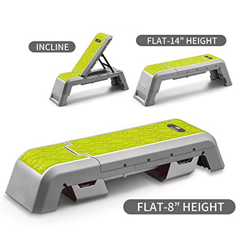 leikefitness Multifunctional Aerobic Deck with Cord Workout Platform Adjustable Dumbbell Bench Weight Bench Professional Fitness Equipment for Home Gym GM5820(Green)