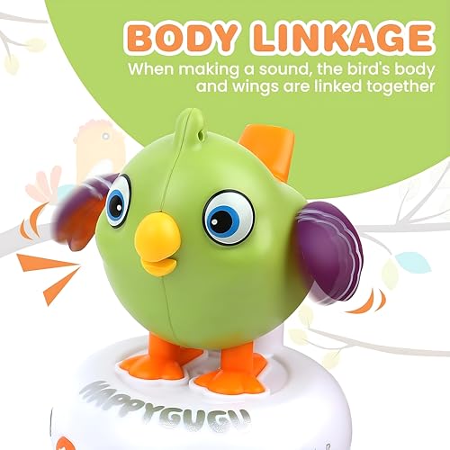 Image of Cable World Interactive Talking Bird Toy for Kids with Wrist Strap, USB Rechargeable Smart Singing Bird, Repeat Voice, Songs, Stories & Whistling, Educational Musical Toy for Boys & Girls (2 Colors)
