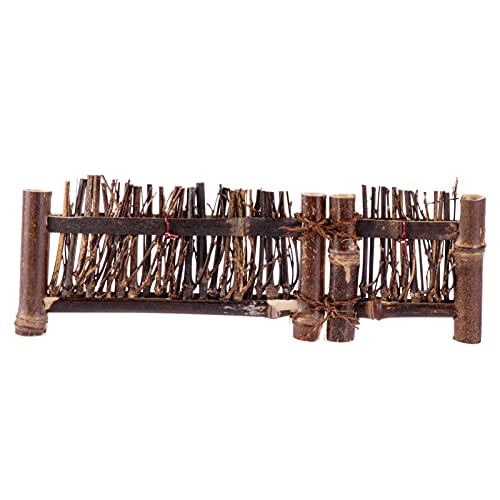 Cabilock Cerca decorativa miniatura de jardim de fadas mini cercas de bambu para casa de bonecas, ja
