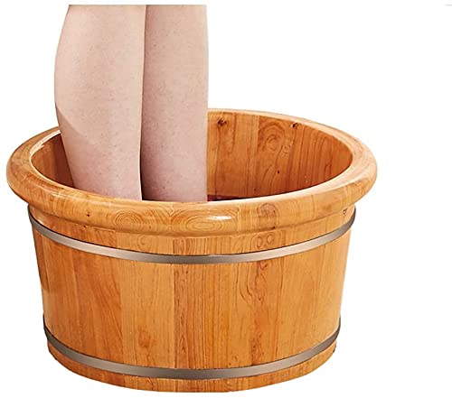 Spa para pies para uso doméstico, bañera de madera para pies, barril para remojo de pies, cubo masajeador para pies, alivio de fatiga y dolor (Tamaño: 2) miniatura 1