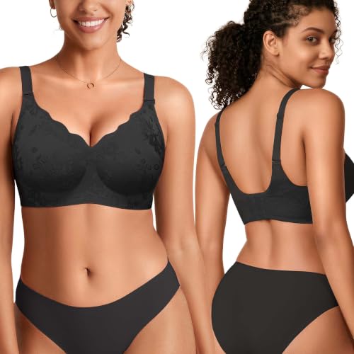 Wireless Jelly Jacquard Bralettes for Women Seamless Convertible Bras