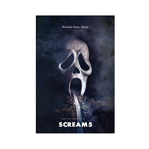 Póster de película de terror Scream 5 de lona para decoración de dormitorio, paisaje, oficina, sala de regalo, estilo Unframe-30 x 45 cm