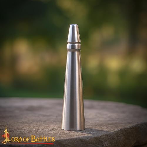 Lord of Battles Medieval Spear Butt Cap Viking Spearpoint Butt Steel Tip for Spears, Poles, & Outdoor Tools (Flat End - 14 cm)