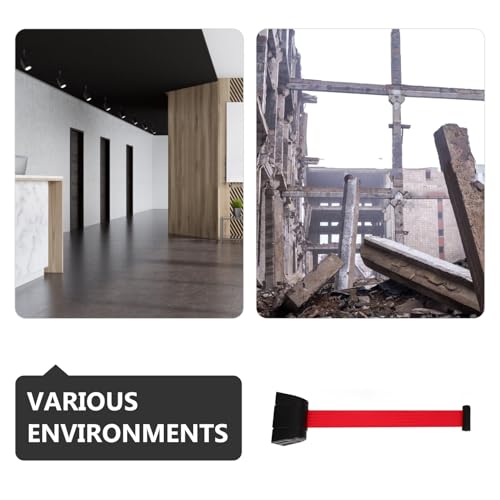 Barrière rétractable murale pour délimiter les espaces d'accueil en plastique noir - 5