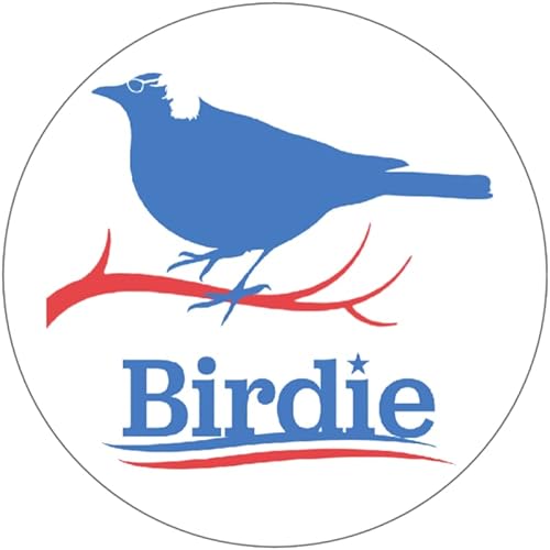 Birdie - Bernie Sanders Bird Democrat - 3 Inch Circle Sticker 3" x 3"