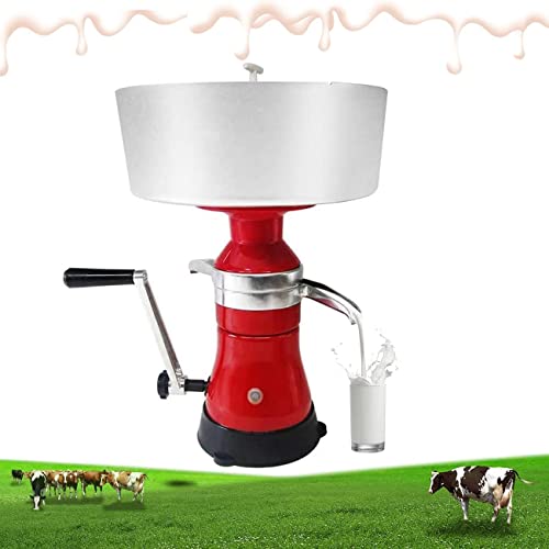 Separador centrífugo manual de crema de leche fresca, fácil de limpiar, usar e instalar, duradero, rango de ajuste de proporción 1:4~1:10, que convierte la leche cruda o entera en crema y leche descr