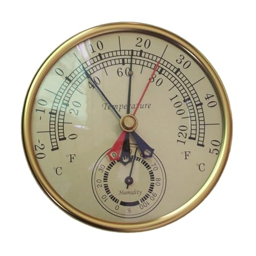 LUOFANG Dekoratives Thermometer, Hygrometer, Uhr für Garten, Wanddekoration, Innen und Außenthermometer, Wetterstationen, Temperatur – Bild 3