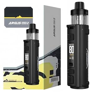 For VOOPOO Argus Pro 2 Kit batterie intégrée 3000 mAh, 5ml No Nicotine | Mode Turbo,cartouche PnP X, résistance PnP X (0,15 Ω/0,3 Ω) Kit de démarrage pour vaporisateur de cigarette électronique DTL