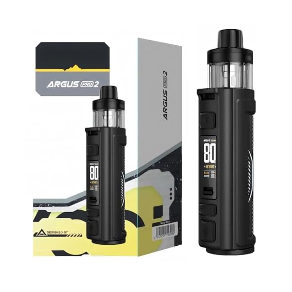 For VOOPOO Argus Pro 2 Kit batterie intégrée 3000 mAh, 5ml No Nicotine | Mode Turbo,cartouche PnP X, résistance PnP X (0,15 Ω/0,3 Ω) Kit de démarrage pour vaporisateur de cigarette électronique DTL
