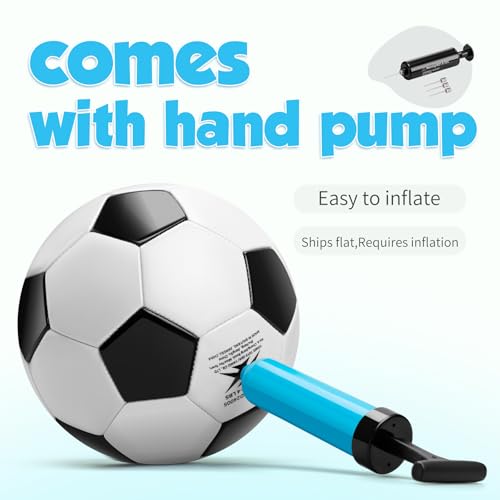 U&C Planet Training Football Size 5 Soccer Balls Premium PVC Leather Ball for Training & Matches in All Weather,Classic - Image 2