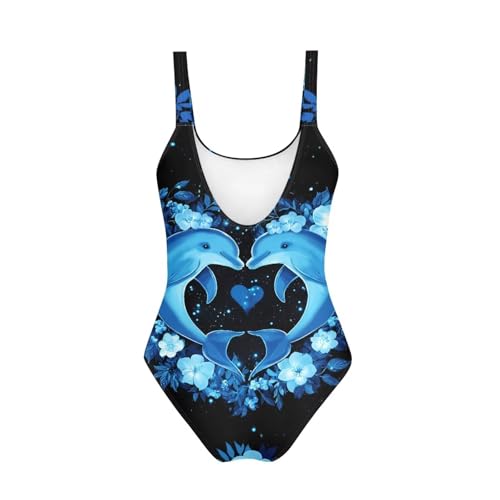 Image of One Piece Bathing Suit for Teen Girls Comfy Crewneck Backless Bathing Suit