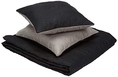 Gale Hayman Style Vegas Colcha, Microfibra, Negro, Queen, 245x260x0.5 cm