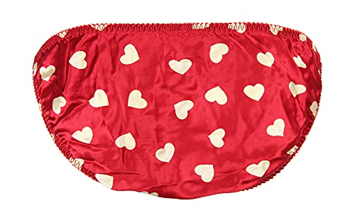 Intimo Womens Classic Silk String Bikini (Red W/White Hearts, Medium) #TOP1