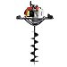 XtremepowerUS 63CC V-Type 2 Stroke Gasoline Post Hole Digger 1-Person Dig Auger with 8" inch Auger Bit (Digger + 6" Bit)