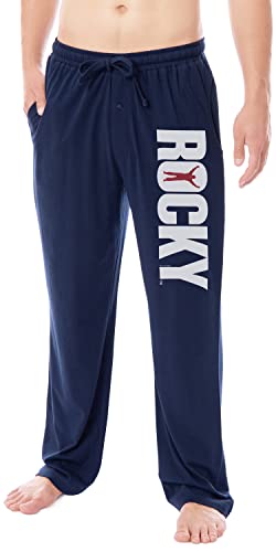 Calça de pijama masculina Rocky Balboa com logotipo do filme filme Balboa, Azul, G