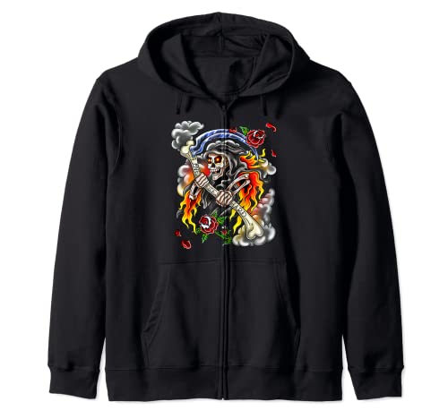 Grim Reaper Love Dies - Tatuaje duro Sudadera con Capucha