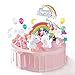 ZITFRI Decoracion Tarta Unicornio 26Pcs Decoración de Tartas Cumpleaños 3D para Decorar Tartas de Unicornio Cupcakes Topper Tarta Cumpleaños Decoracion Tartas Cumpleaños Adorno Fiestas para Niñas