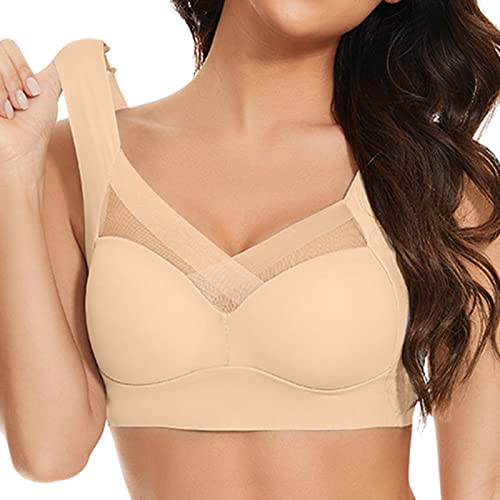 Zen Chic Bras for Older Women Seamless Wireless Posture Correcting Push Up Anti Sagging Full Coverage Ice Silk Bra2