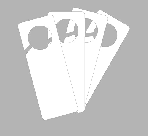 10 etiquetas de plástico en blanco para colgar puertas de 9.5 x 3.5 pulgadas, 10 unidades, para administración de propiedades, alquileres y