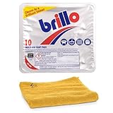 ZOPPER Brillo Soap Pads 10 Pack Multi-Use Heavy Duty Kitchen Scouring Pads for Pots Pans Grills Ultra Absorbent Microfibre Cleaning Cloth Steel Wool Cleaner