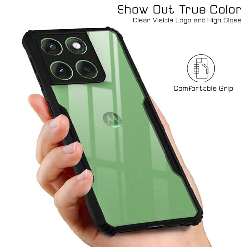 Image of Jkobi Hybrid Back Cover Case for Motorola Moto Edge 60 (Shockproof with Polycarbonate Clear Panel | Professional Black)