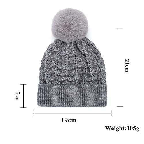 Masbird Chapéus de inverno para mulheres gorro de malha desleixada gorro de inverno macio quente fem