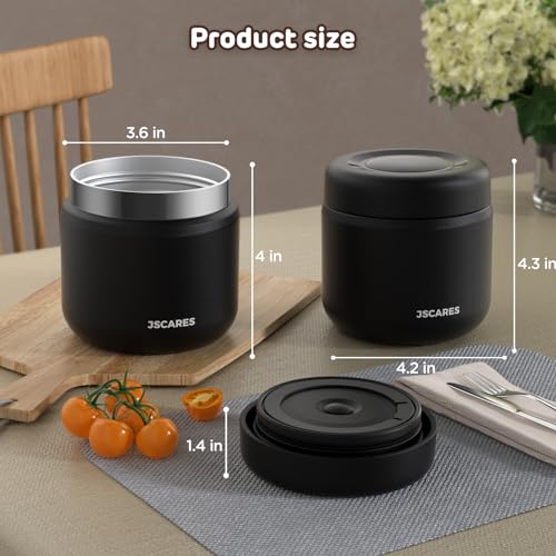 image for JSCARES 12oz Kids Insulated-Food-Jars for Hot-Food, Wide Mouth Soup Th