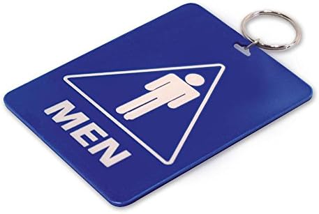 Lucky Line - Men's Restroom Pass Key Tag, Plastic with Split Key Ring Keychain Identifier for Restaurant, Office, Gas Station, 1 Per Pack (53101) LARGE