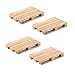Produktbild noTrash2003 4er Set Holz-Untersetzer für Tassen und kleine Töpfe - Cooles Euro-Paletten-Design