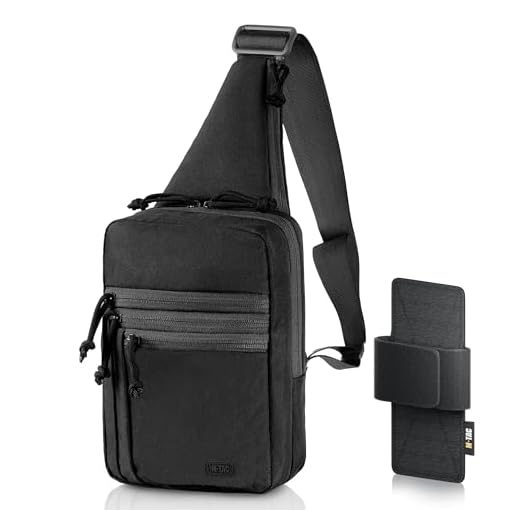 M-Tac CCW Sling Bag for Men & Women - Concealed Carry Crossbody Bag with Holster for Pistol and Handgun - Tactical EDC Mens Chest Pack - Quick Draw Gun Sling Shoulder Bag (Black)