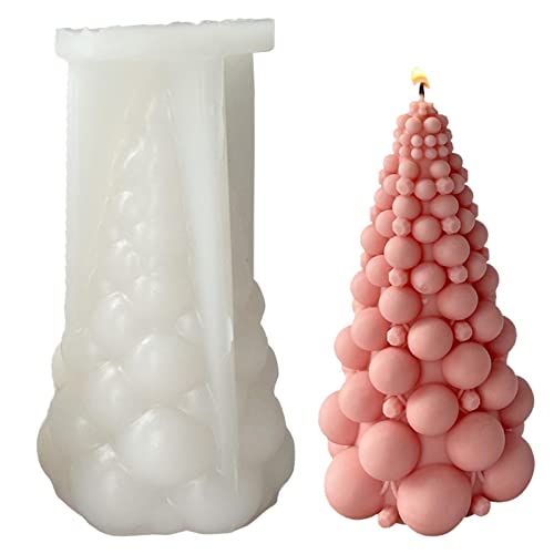 Weihnachtsbaum Silikonform Kerzenform, Weihnachtsbaum Silikon Kerzeform, 3D Blasen Weihnachtsbaum Silikonform Kerze, Weihnachten Handgefertigte Form Für Seife Schokolade, Kuchen Cupcake Dekoration Cover