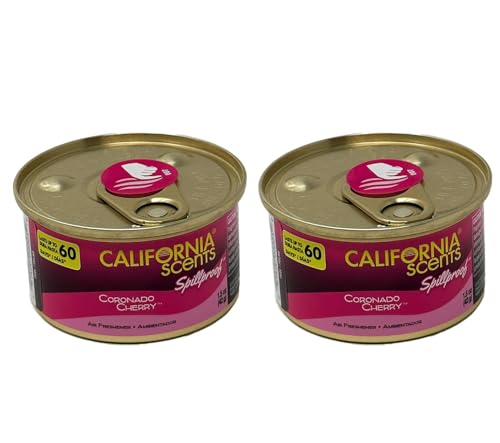 California Scents Spillproof Organic Air Fresheners, 1.5 Ounce Can, (2 Packs, Coronado Cherry)