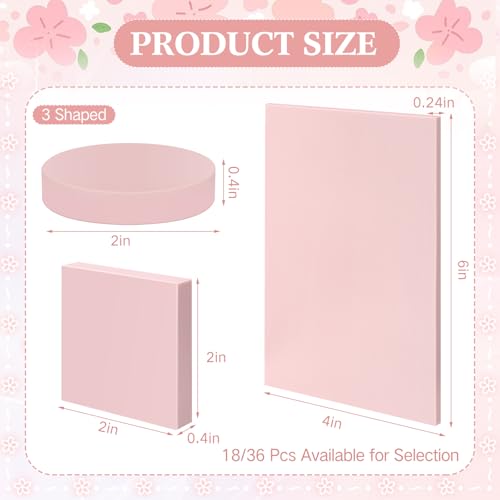 Innconee Pink Soft Linoleum Blocks 36PCs Carving Kit for Rubber Stamp Crafts