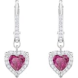 Swarovski Orecchini One, Rosso, Placcatura Rodio