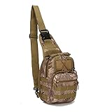 DTKJ Bolsa de ombro tática, mochila de caminhada, caminhada, escalada, acampamento, caça, pesca, mochila, Deserto, 5l