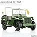 NUOTIE 1/18 Scale Military Tactical Jeep Car Model Willys MB U.S. Army Truck Miniature Military Utility Off Road Vehicle Alloy Metal Diecast Model for Adults Collection or Gift