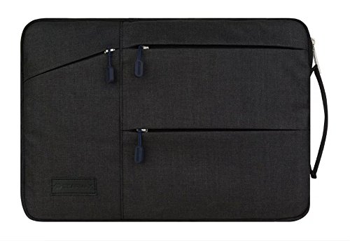 Tablet Sleeve Bag Carrying Case Canvas Cover for Samsung Galaxy Tab S9 Fe 10.9 inch, Galaxy Tab A9+ S9 S8 S7 A8 S6 Lite, iPad 10.2 10.9, 11 inch iPad Air, iPad Pro, Fire HD 10, Surface Go 10.5 (Black)
