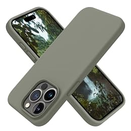 OTOFLY Designed for iPhone 15 Pro Case, Silicone Shockproof Slim Thin Phone Case for iPhone 15 Pro(6.1 inch), (Calke Green)