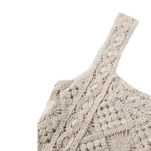 Image of NAIADES Women's Handmade Crochet Crop Top, Sleeveless Top for Women,Comfortable Fit