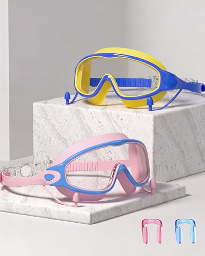Lunettes de natation enfants anti-buée et anti-UV grand confort sans fuite lot de 2