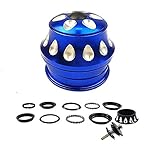 Free-fly Auriculares de aleación de aluminio para bicicleta, horquilla delantera, accesorio de repuesto para la mayoría de bicicletas con tubo de cabeza de 44 mm (azul)