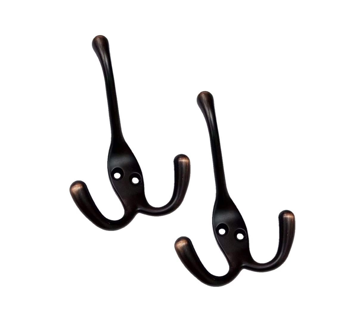 QCAA Haken, 3 Zinken, 10,2 cm, Zinkdruckguss, satiniertes Nickel 2pack (ORB)