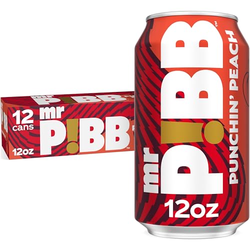 Image of Mr. Pibb Punchin' Peach Soda Soft Drink Fridge Pack Cans, 12 fl oz, 12 Pack