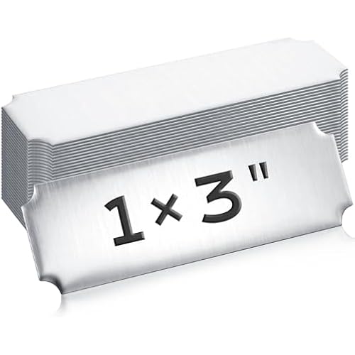 Therwen 30 Name Plates, Silver, 1''X 3'', Notched Corner